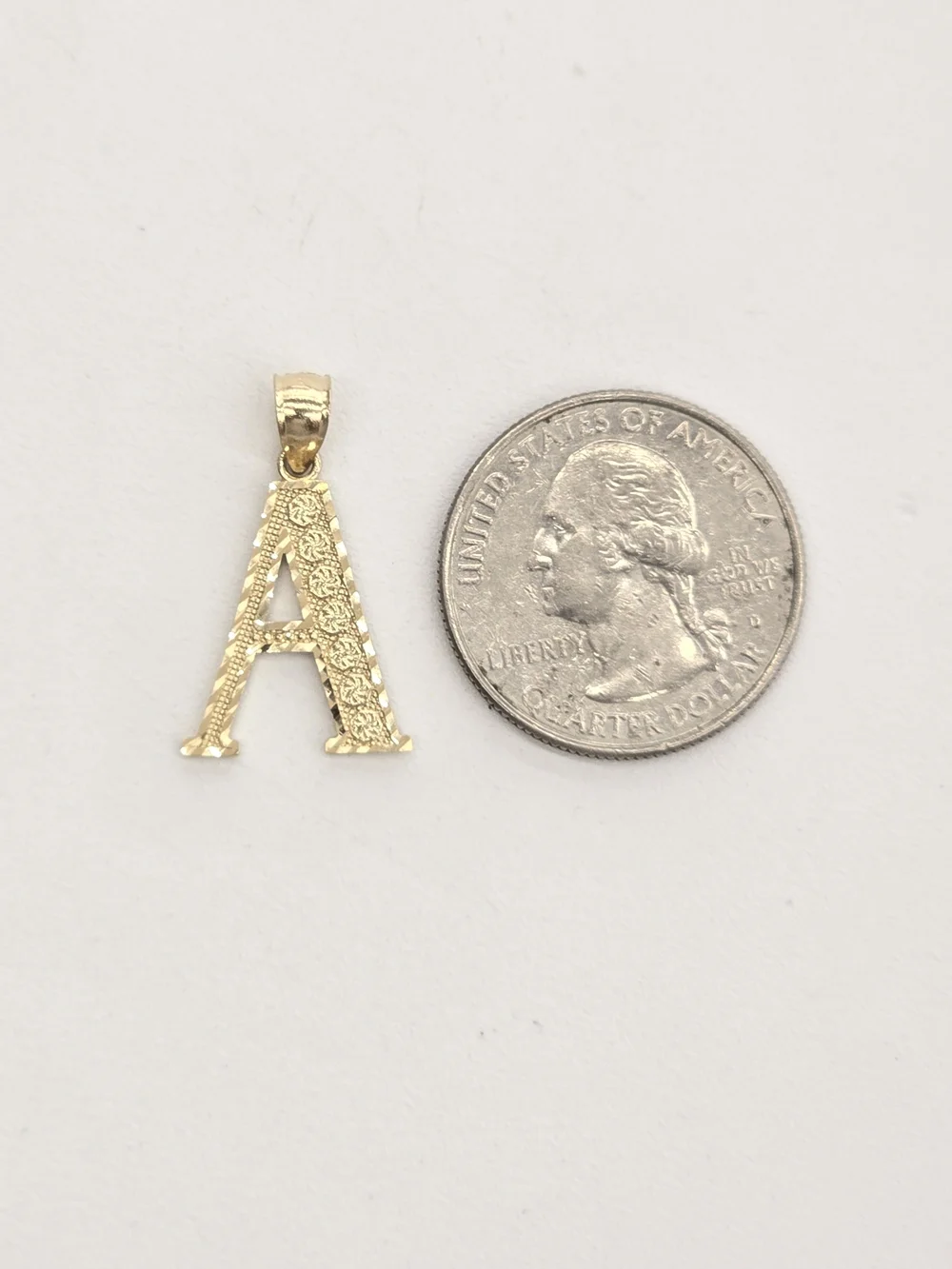14k Real Gold Letter A Pendant